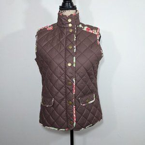 NWT Matilda Jane Sydney Floral Brown Reversible Vest S